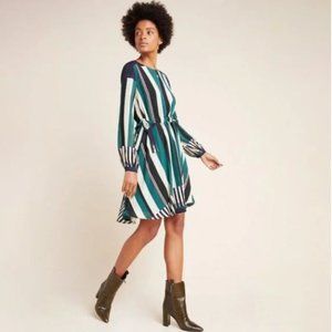 Anthropologie Sunday in Brooklyn Leger Stripe Fit & Flare Long Sleeve Dress